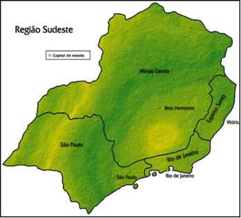 Os estados e capitais da Região Sudeste